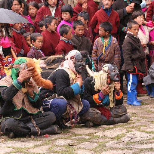 Festival Jokers, Azaras, at the annual Festival in Merak, eastern Bhutan