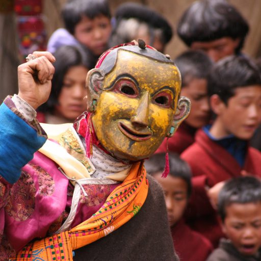 Festival Joker, Azara, at the annual Festival in Merak, eastern Bhutan