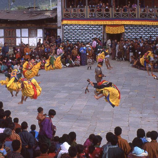 Dancers at the annual Festival in Jonphula, Eastern Bhutan